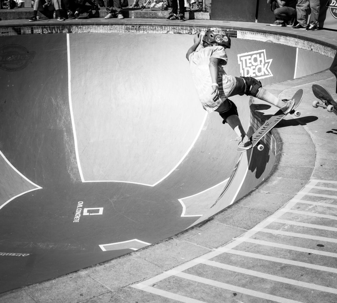 Yeva Sauytska, rock to fakie, Photo by David Read