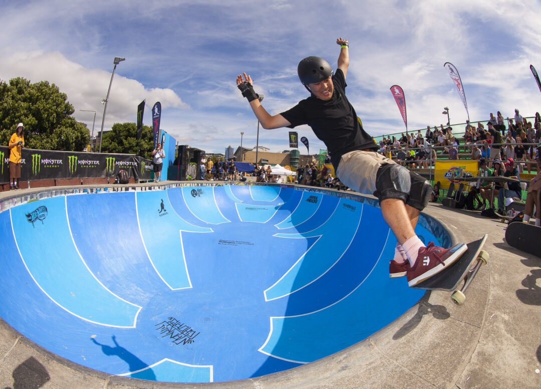 Louis Newman, frontside feeble grind.