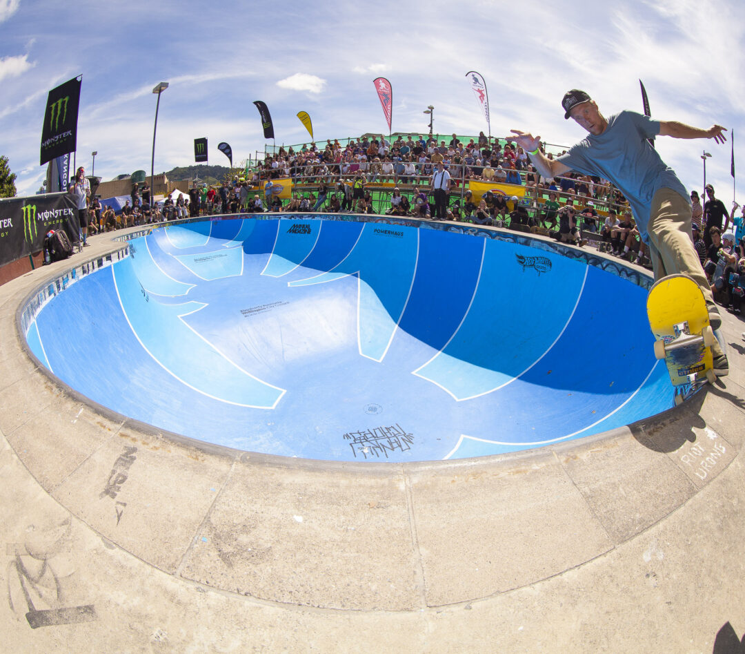 Shaun Boucher, backside five-0 grind to fakie.