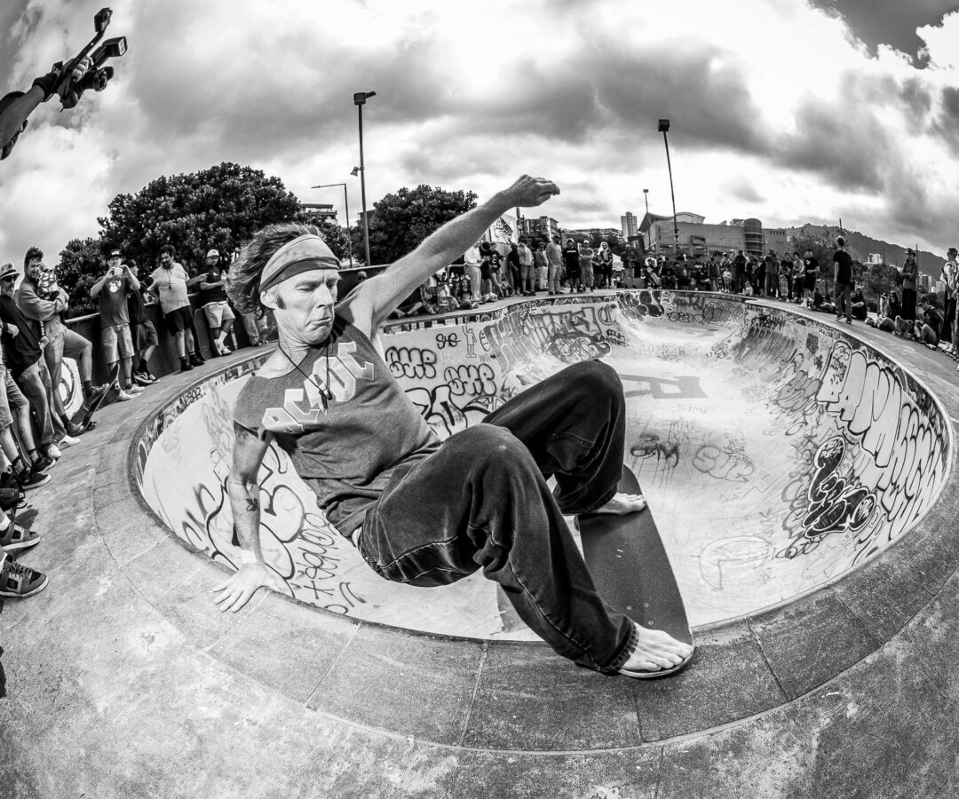 Von Griffin, barefoot layback fronside grind.
