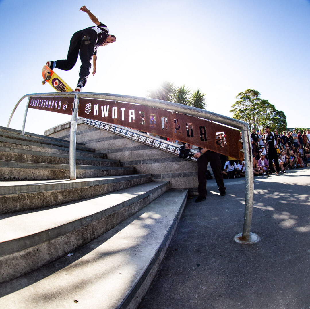 Evan Smith, backside lipslide.