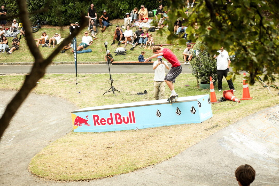 Charlie Aubrey, nollie crooked grind at the Tole Super Bowl 2025. Photo by Connor Hill.