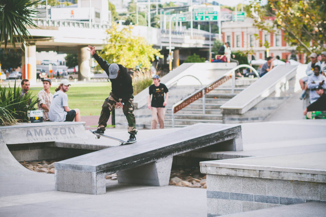 Marquise Henry, frontside 180 nosegrind.