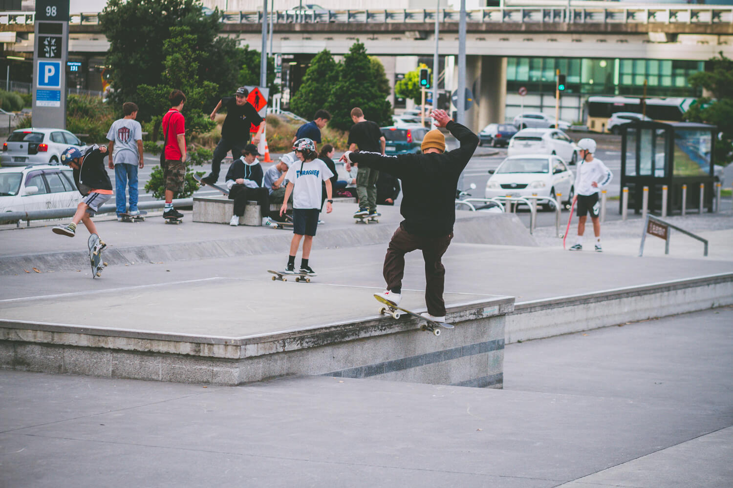 Zack Wallin, frontside smith grind 180 out.