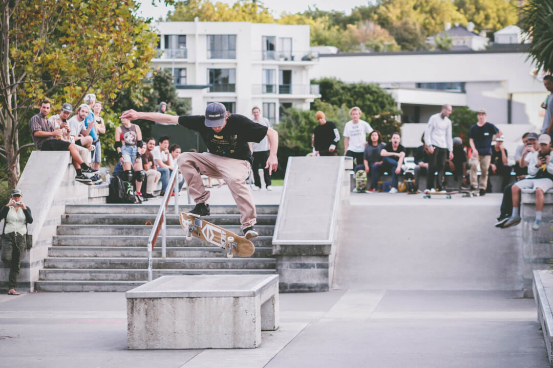 Tyler Surrey, nollie frontside heelflip.