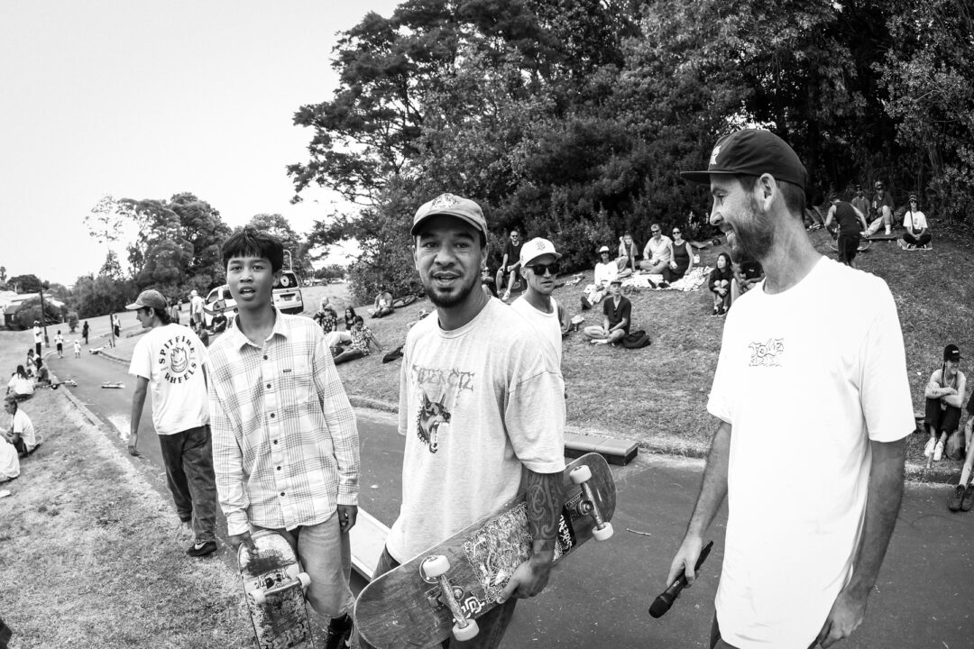 Dante Temara, Corbz and Sly at the Tole Super Bowl 2025. Photo by Connor Hill.