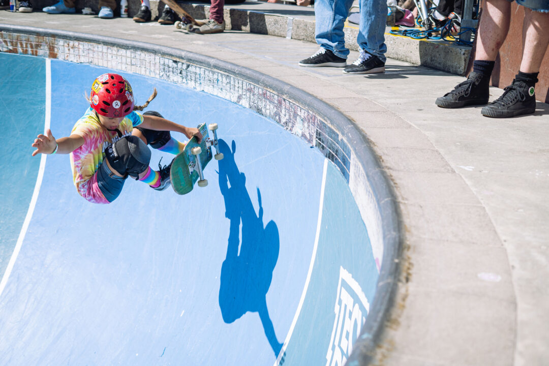 Yeva Sauytska, frontside air, Photo by Jake Hood